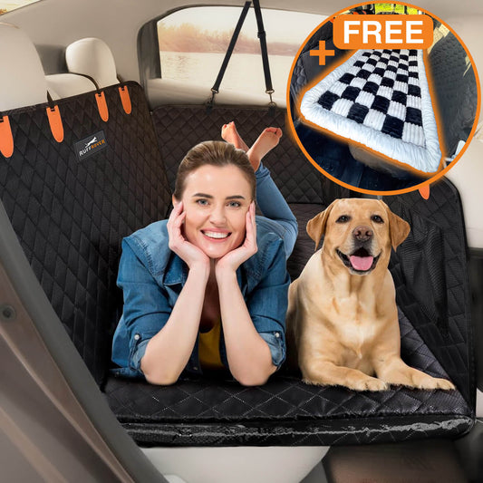 RuffRover 2.0™ - Hard Bottom Dog Car Seat Protector + (FREE Dog Bed)